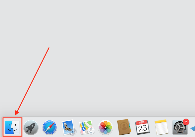 Click the Finder icon in the dock